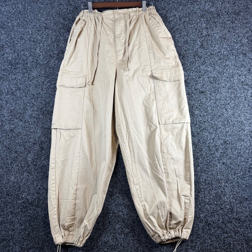 Gap Khaki Cargo Pants Womens XXS XS Tan High Rise Drawstring Jogger‎ Utility